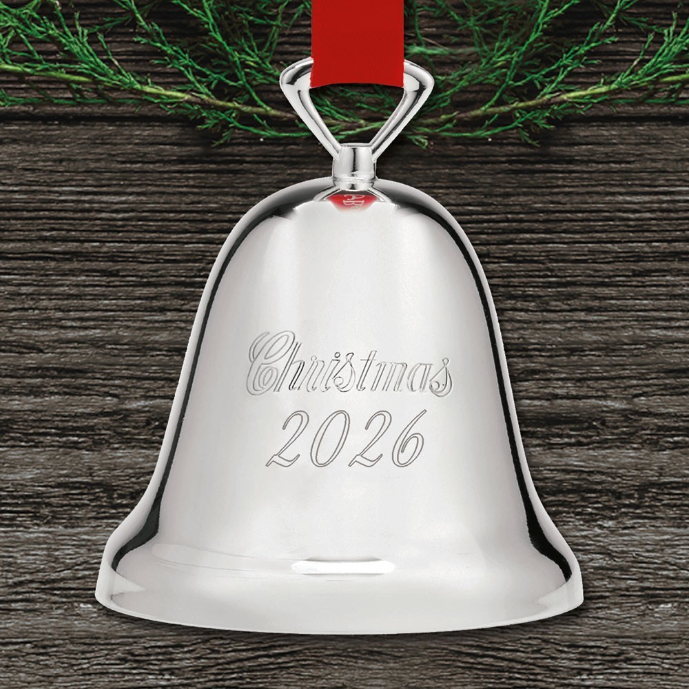 New 2026 Reed & Barton Silverplate Dated Christmas Bell 329/3 Ornament NIB