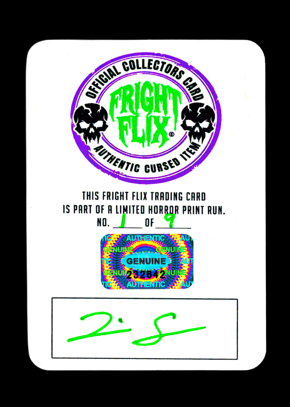 FrightFlix - Killer Klows UNDEAD Holo Trading Card Fan Made Print *MINT* Signed