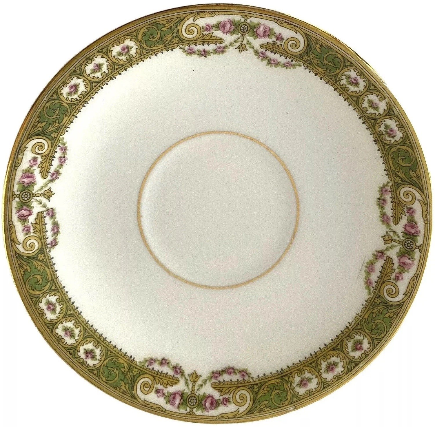 Vintage Limoges tea saucer antique French gold rim porcelain gorgeous excellent
