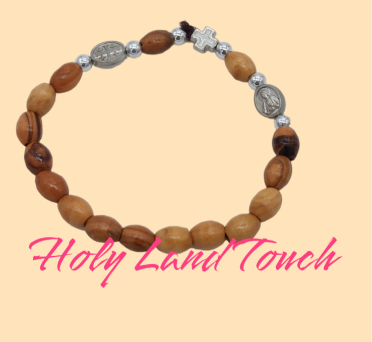 Bracelet From Olive Wood in Jerusalem Holy Land Jesus Blessed Prayer Hand Made