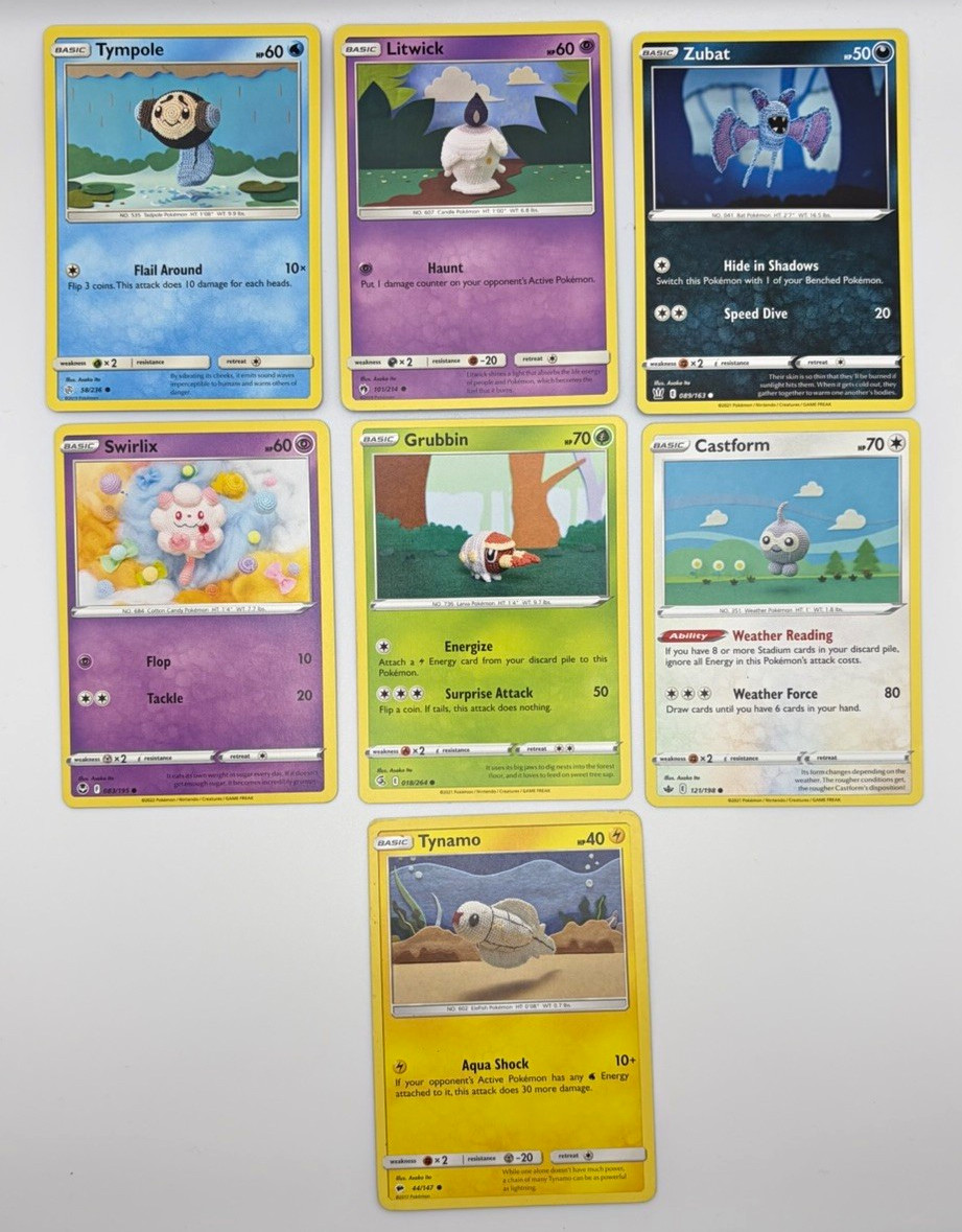 Pokémon TCG || 7 x Asako Ito Crochet Artwork Cards || English