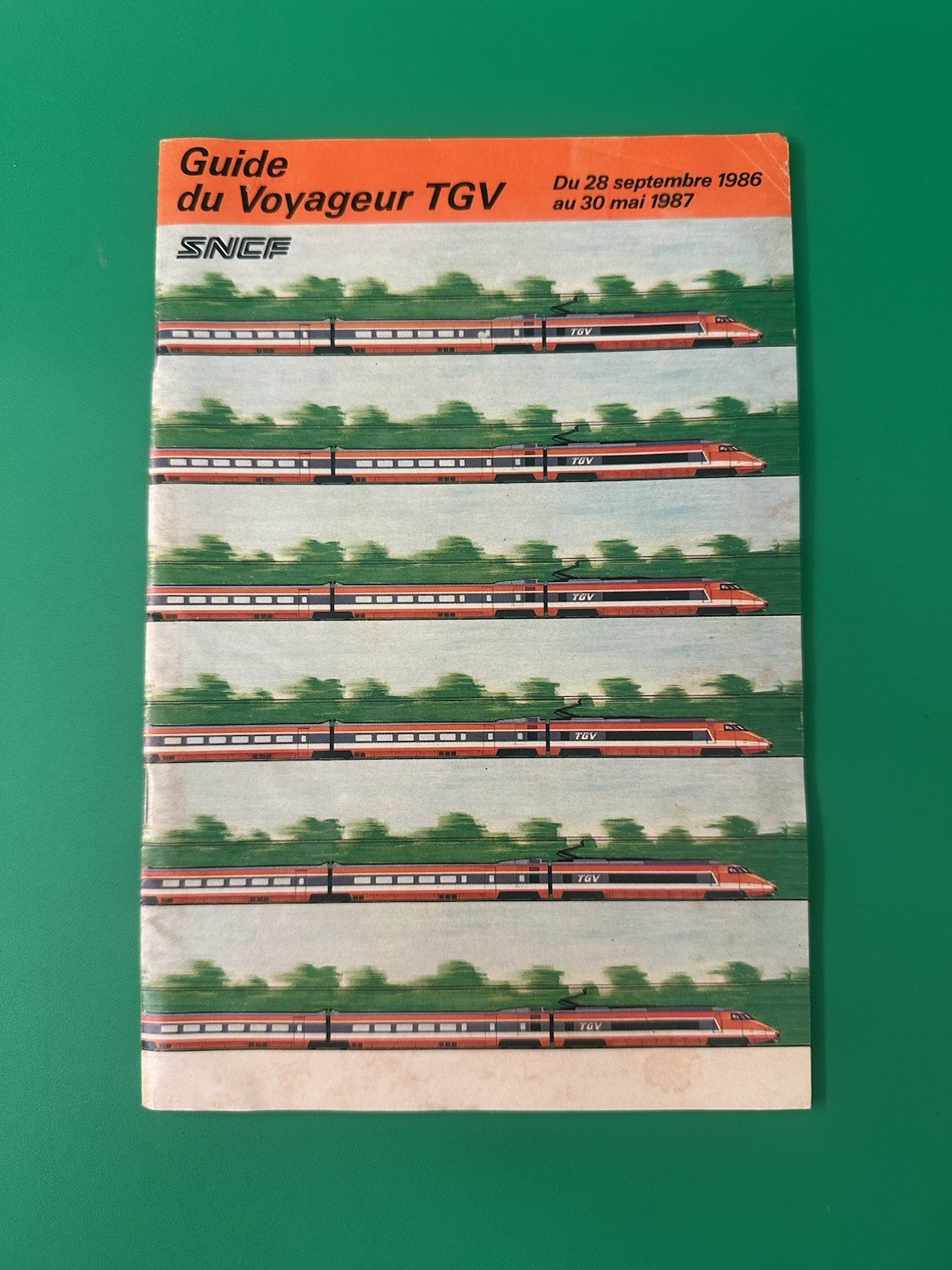 Vintage 1986-87 SNCF TGV Guide du Voyageur French Train Timetable Brochure