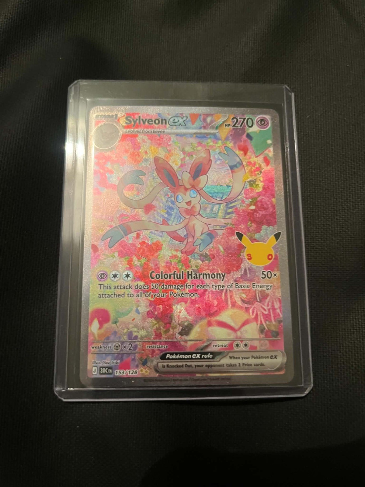 Pokémon TCG Sylveon EX 153/128 Generations Full Art Holo 30th anniversary Pokémon TCG Sylveon EX 153/128 Generations Full Art Holo 30th anniversary