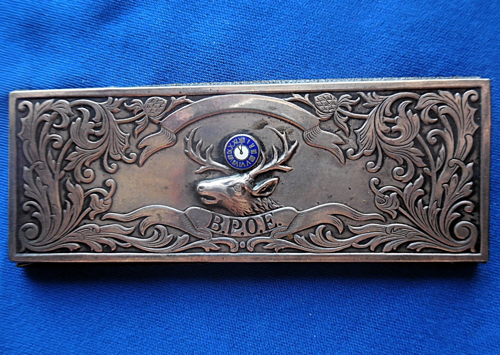 antique STERLING Elks fraternity BPOE 1923 New Orleans La. members card & case