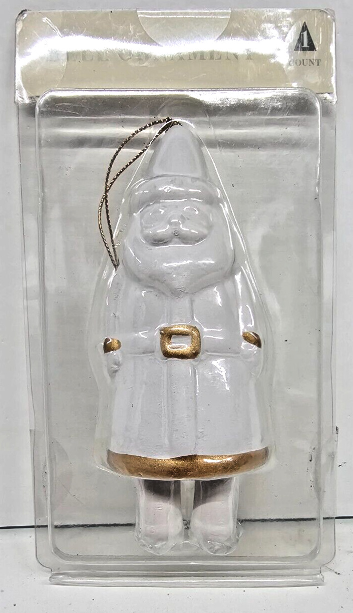 Target Christmas 2023 White & Gold Santa Shaped Bell Ornament 5.5\