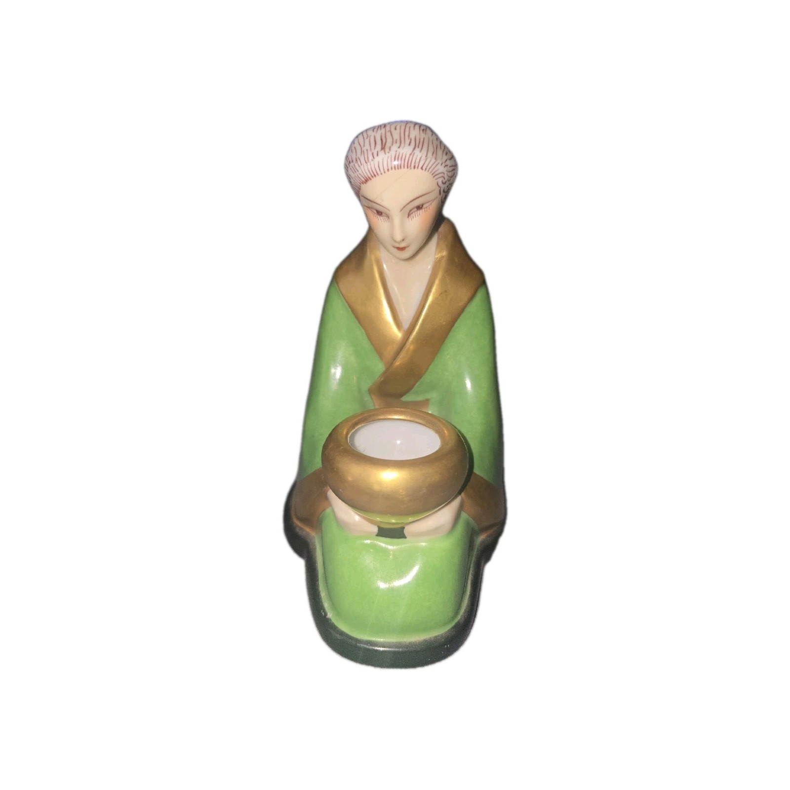 Antique Rare Night Perfume Lamp A.L. Made in France Signed Art Deco ALADIN Lady Antique Rare Night Perfume Lamp A.L. Made in France Signed Art Deco ALADIN Lady