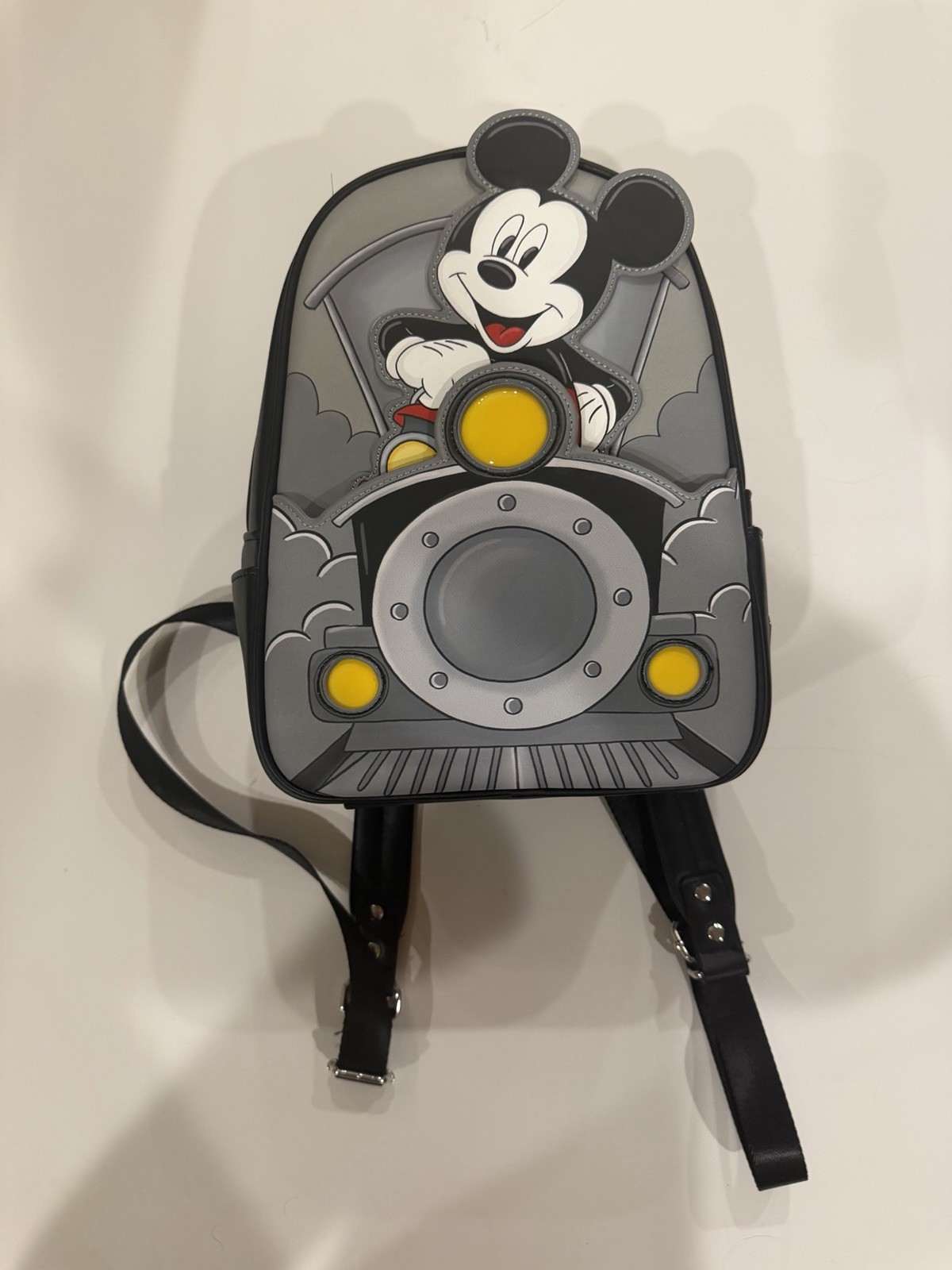 Disney Loungefly Mickey Mouse Train Conductor Light-Up Mini Backpack BNWT