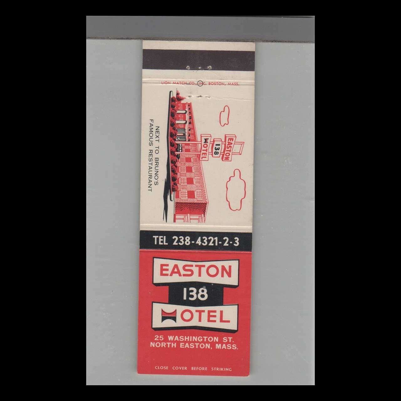 Matchbook Cover Easton 138 Motel North Easton, MA Matchbook Cover Easton 138 Motel North Easton, MA