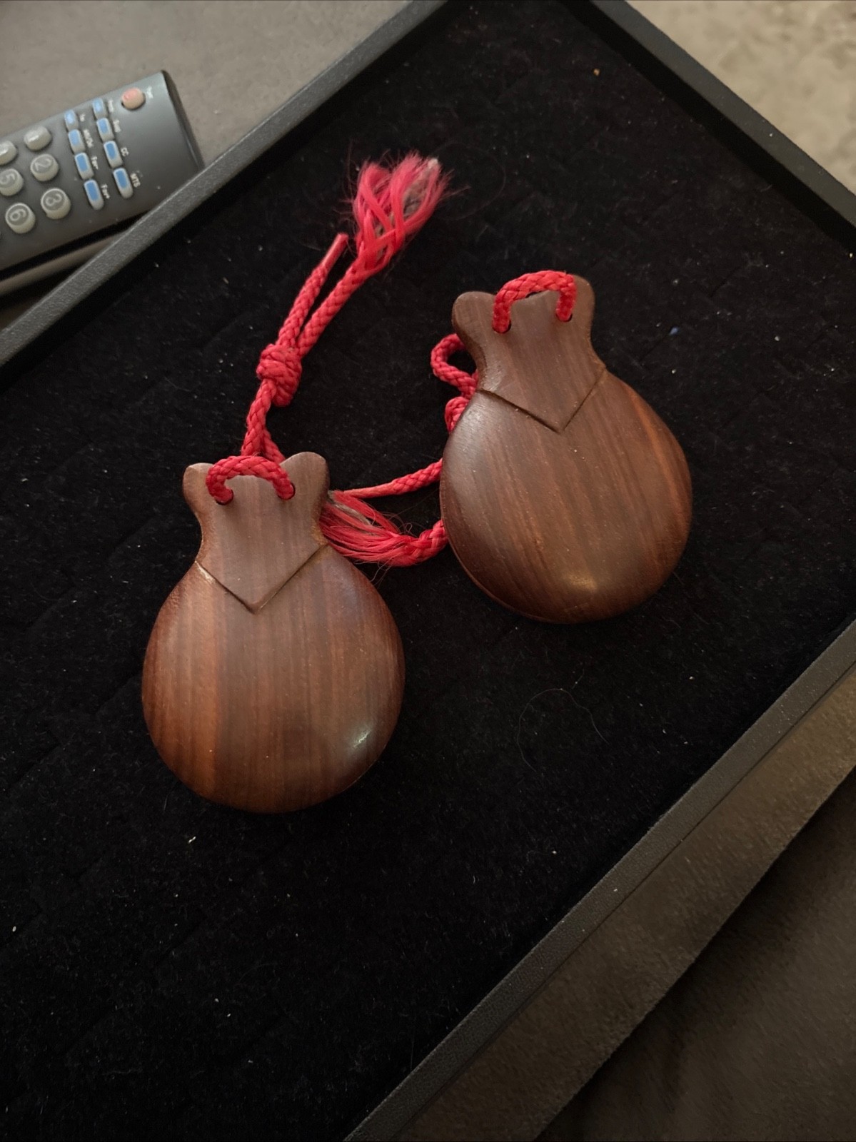  Vintage Wooden SPANISH FLAMENCO CASTANETS WOODEN CASTANETS 3-1/8” Length