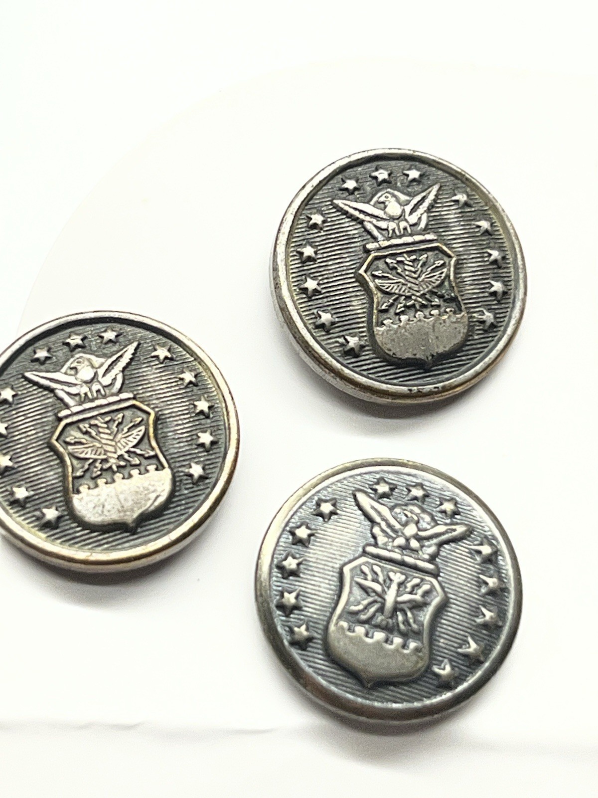 Vtg 1940's US Air Force Cuff Links Button 13Star Made In Waterbury, Ct Scoville