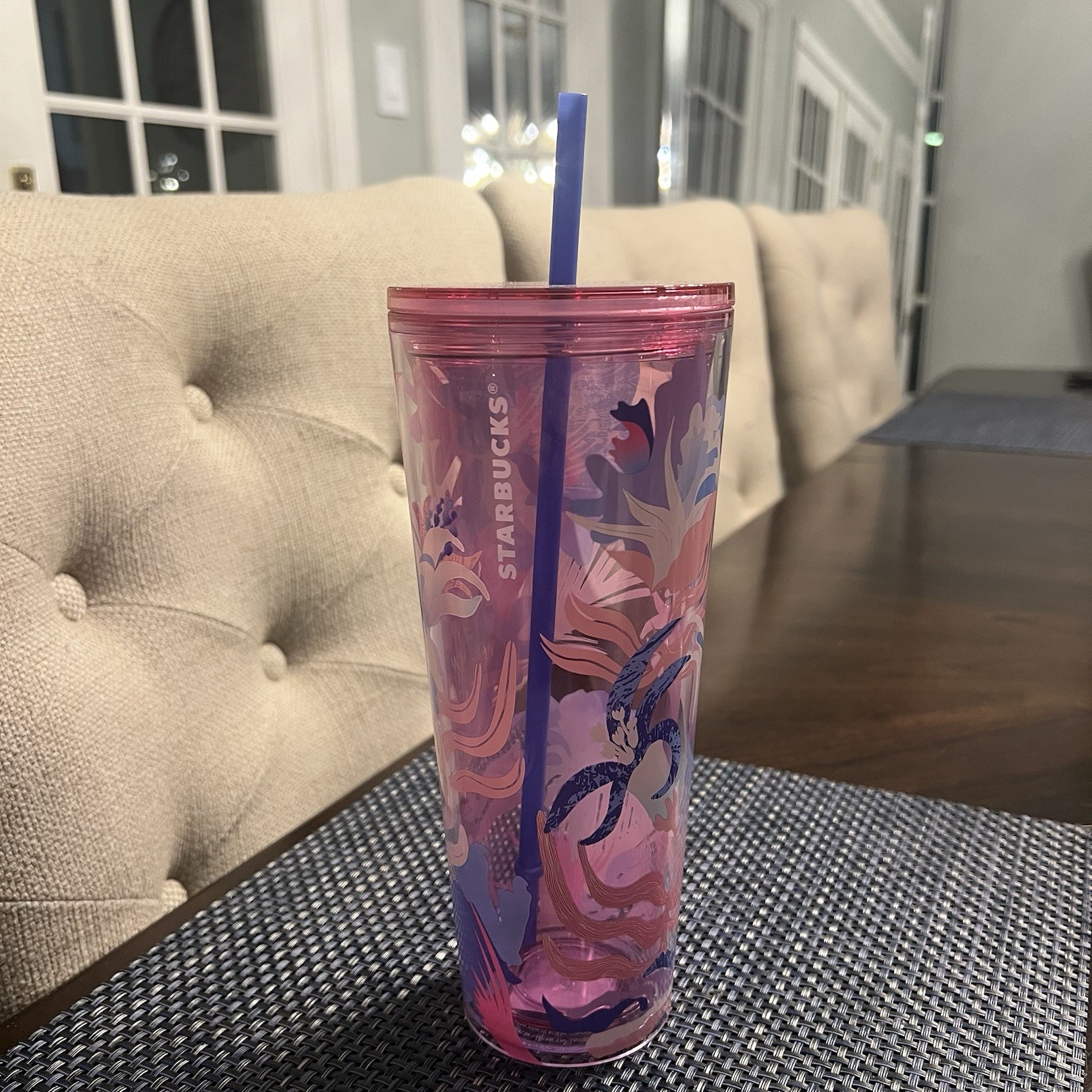 Starbucks 2023 Floral View Thru The Garden Gradient Venti Cold Cup Tumbler New