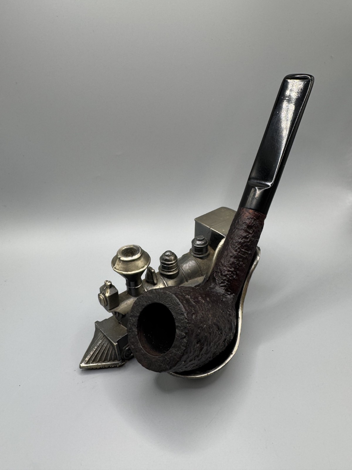 Barling Fossil TVF 5589 Sandblast Briar Billiard Pipe Made in England 1960s VTG