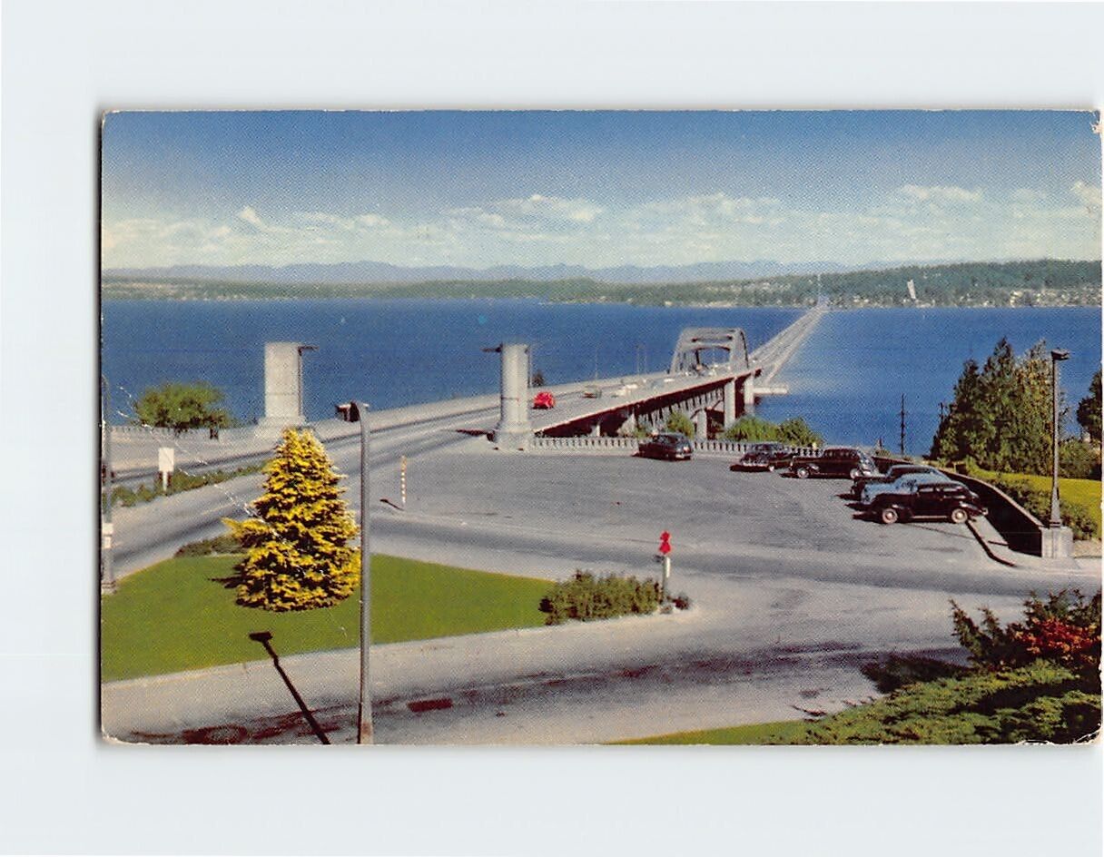 Postcard Lake Washington Floating Bridge Washington USA