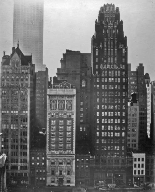 View from across Bryant Park incl Scientific American American Rad- Old Photo