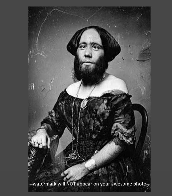 Vintage Circus Freak Bearded Lady PHOTO PT Barnum Sideshow Woman Girl Vintage Circus Freak Bearded Lady PHOTO PT Barnum Sideshow Woman Girl