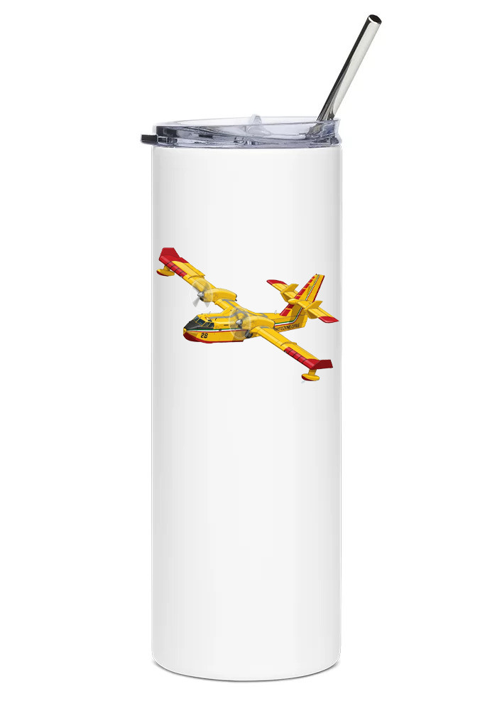 Canadair CL-415 Stainless Steel Water Tumbler with straw - 20oz.