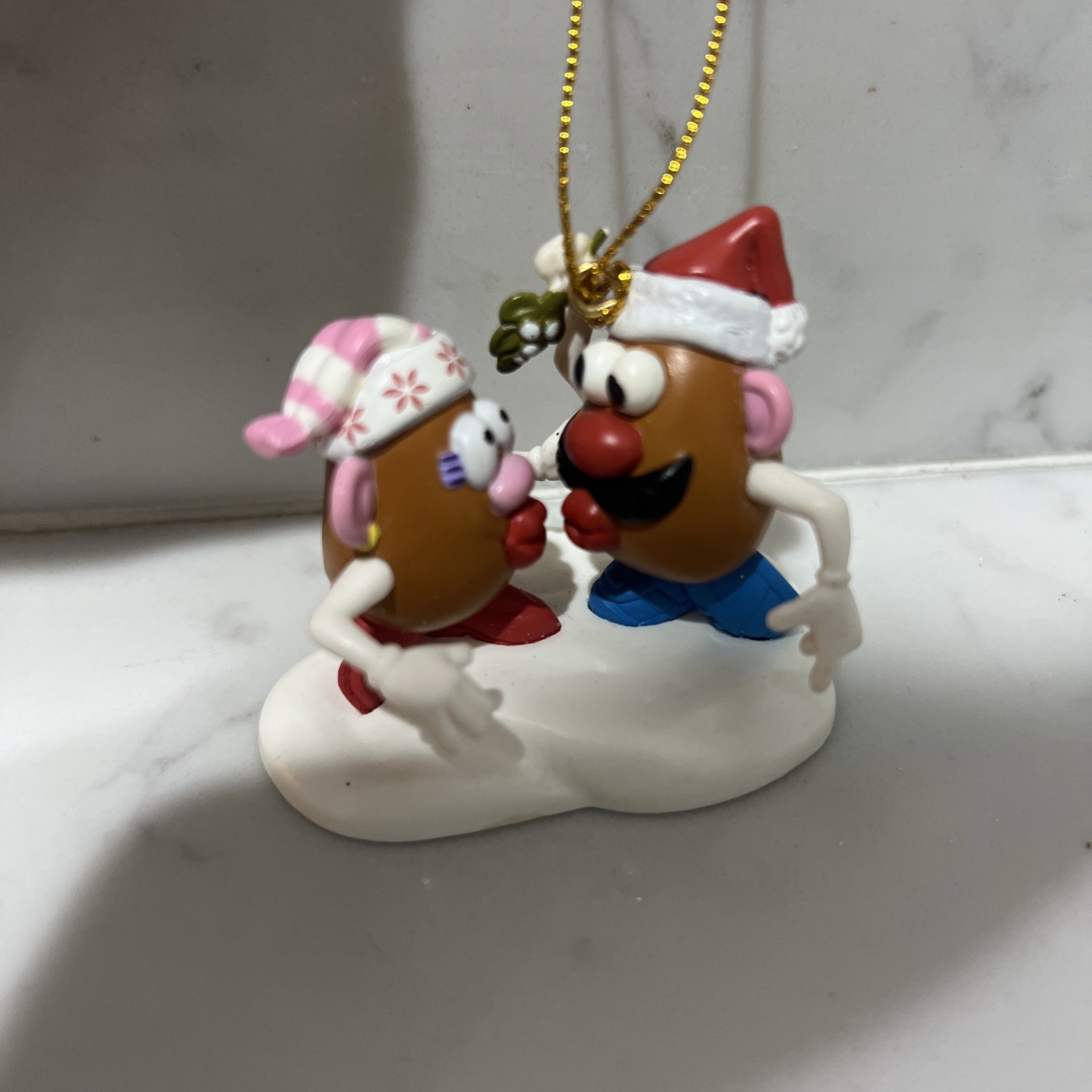 Hasbro Mr. and Mrs. Potato Head Toy Story Kissing Mistletoe Christmas Ornament