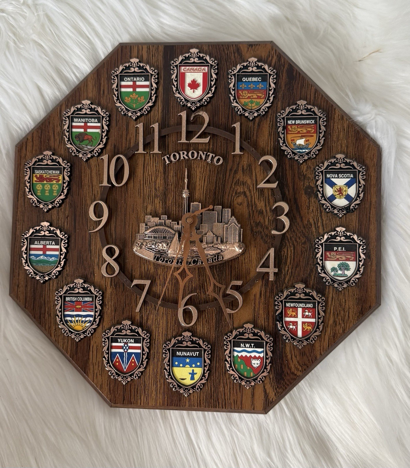 Vintage Toronto Canada Wall Plaque 12”x12”Provinces Territories Souvenir It Work
