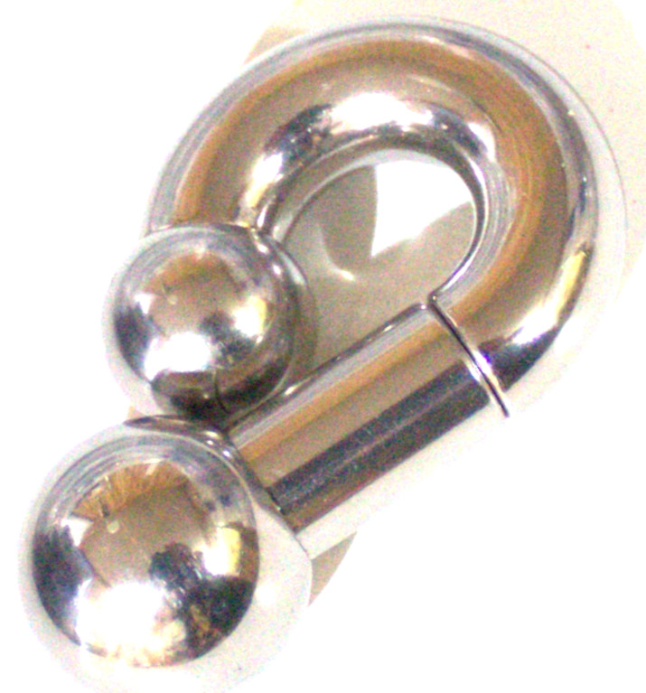 00g 5/8 Reverse Prince Albert Jewelry Mollusk Ear Weight Barbell 19mm Ball