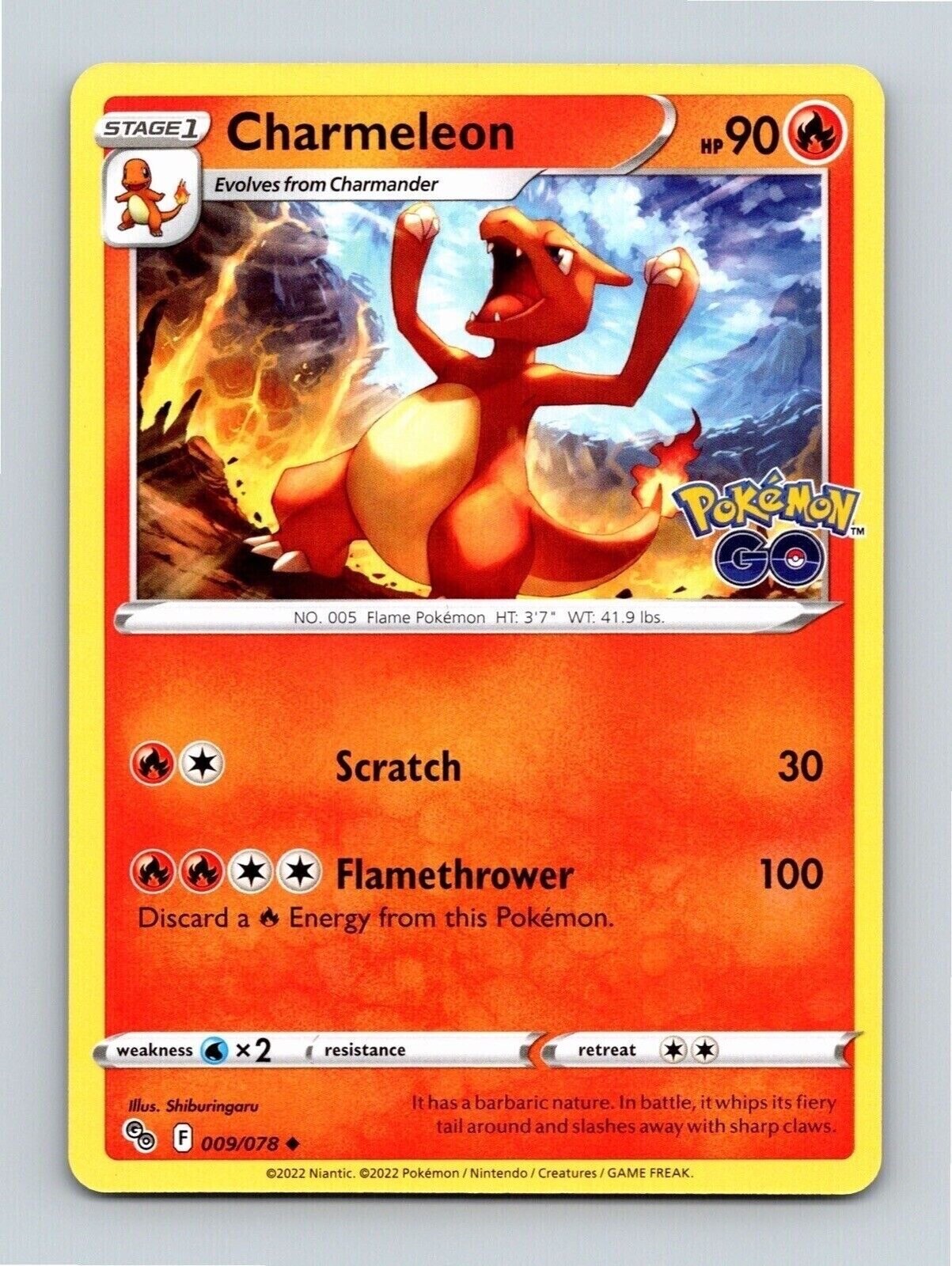 Charmeleon 009/078 Regular Uncommon Pokemon GO Pokemon Trading Card TCG Charmeleon 009/078 Regular Uncommon Pokemon GO Pokemon Trading Card TCG