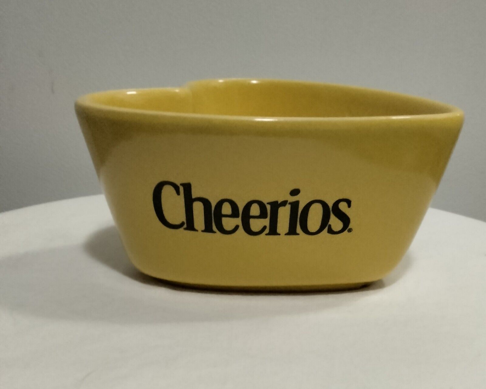 2003 Cheerios Heart Shaped Yellow Bowl Ceramic General Mills Collectible Cereal