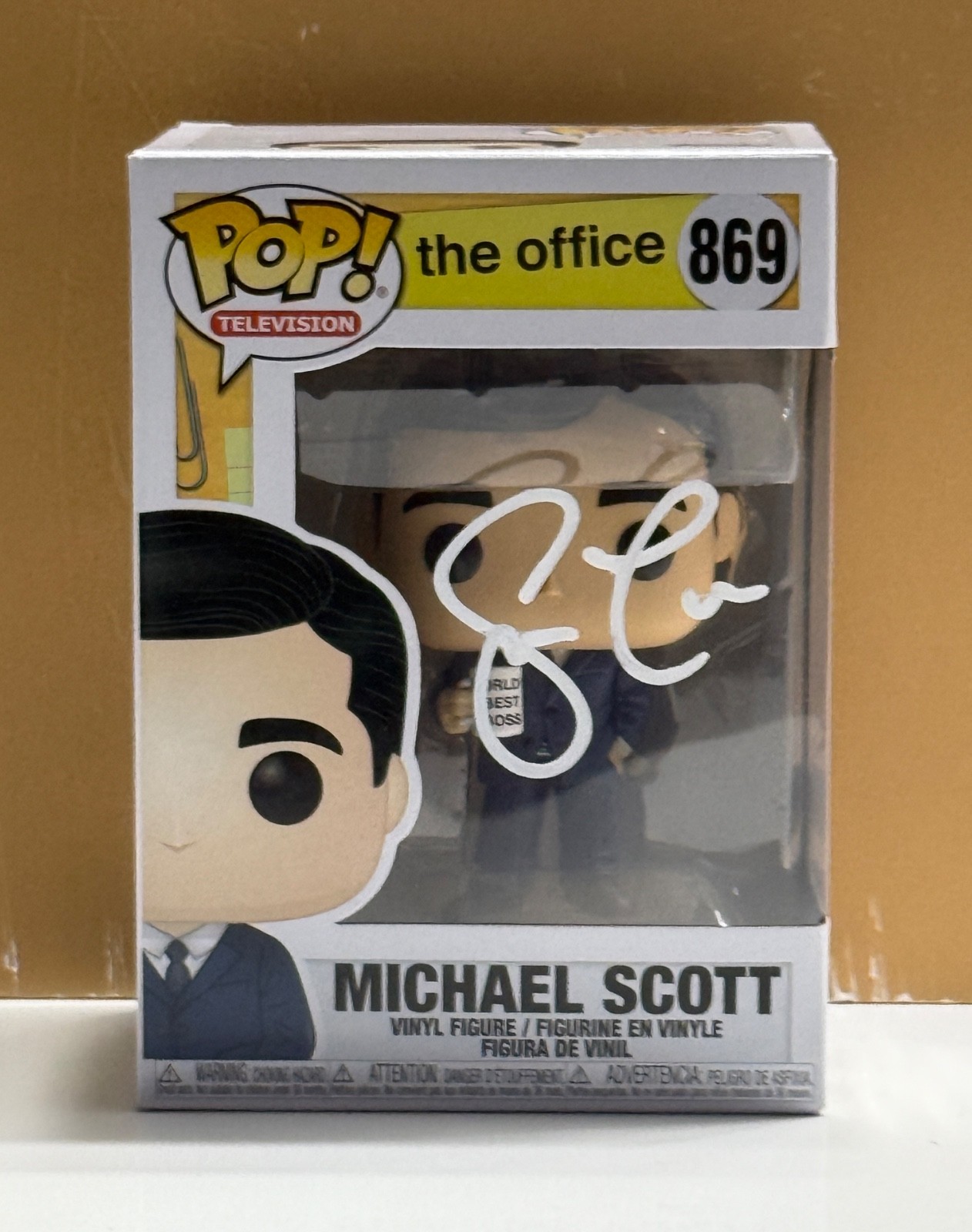 SIGNED Funko Pop THE OFFICE - MICHAEL SCOTT #869 COA AUTHENTICATED pin