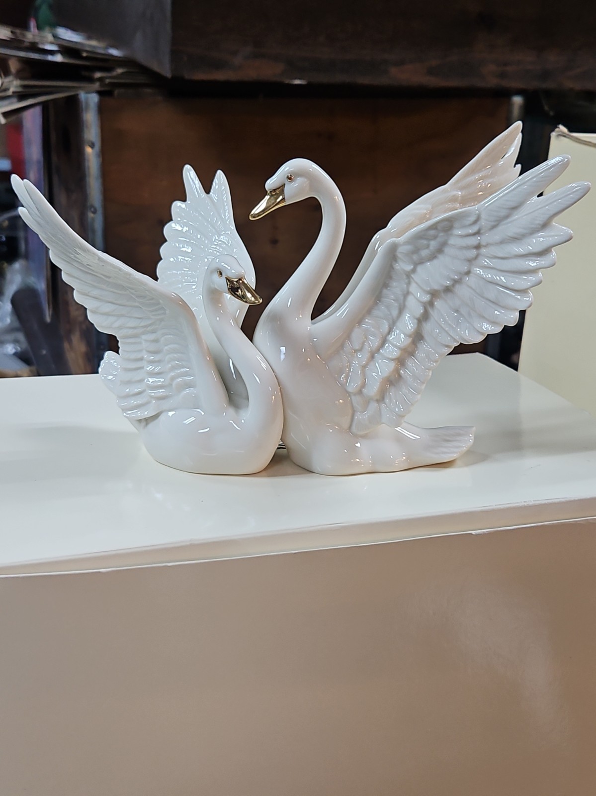 Lenox Dance of the Swans Handmade Porcelain Swan Figurine Rare Single Pair W/box