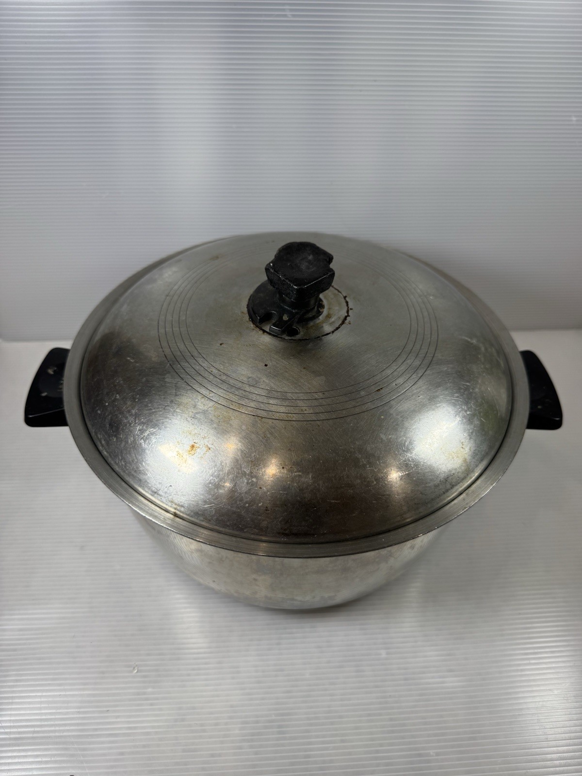 Rena Ware 3 Ply Stainless Steel 6 Q Stock Pot Pan W/Vented Lid USA 18/10