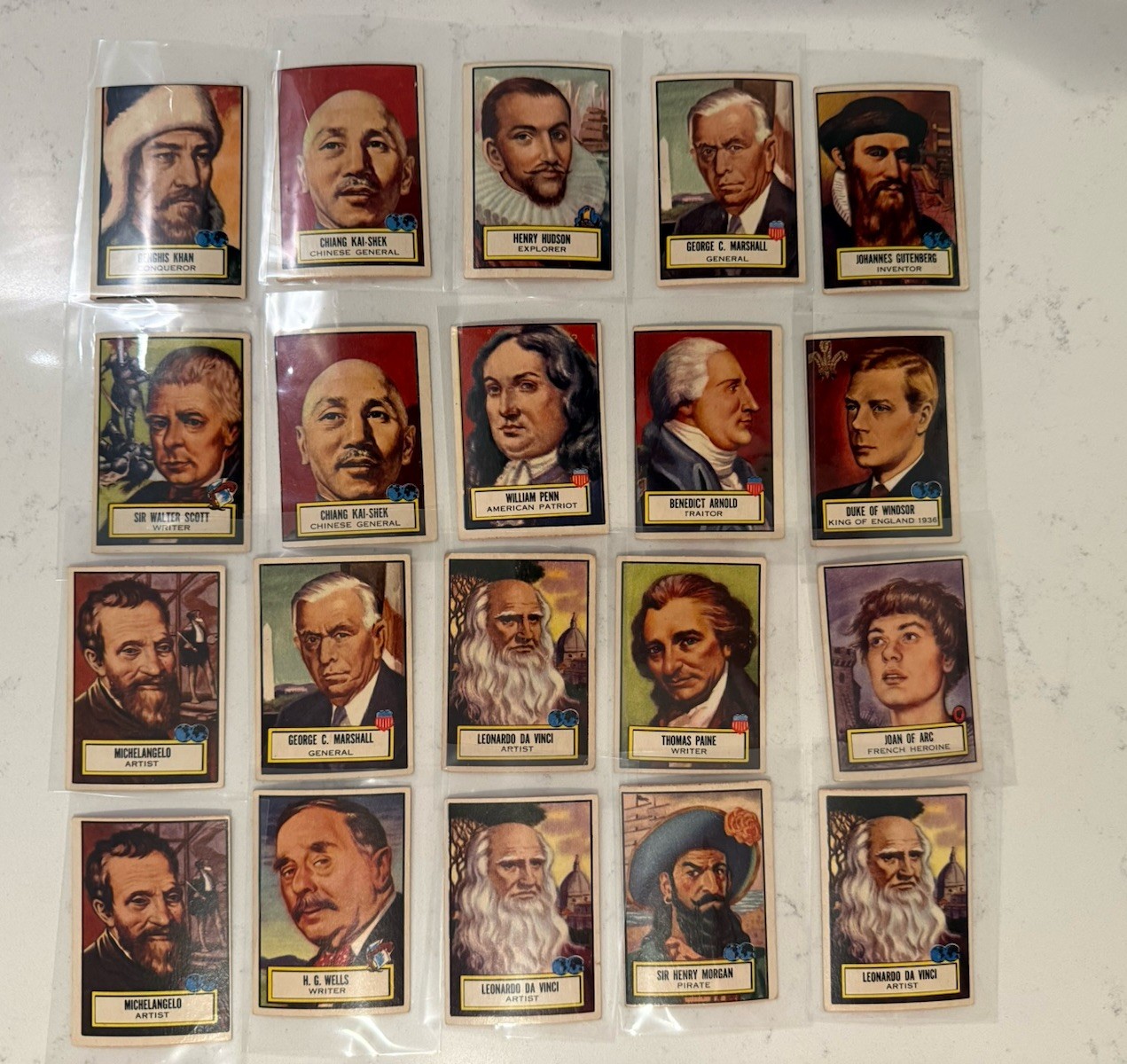 1952 Topps SERIES 2 Look ’N See Lot of 20 Vintage Cards Historical Figures