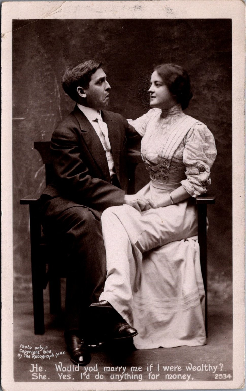 1909 RPPC Humorous Courtship Postcard 1909 RPPC Humorous Courtship Postcard