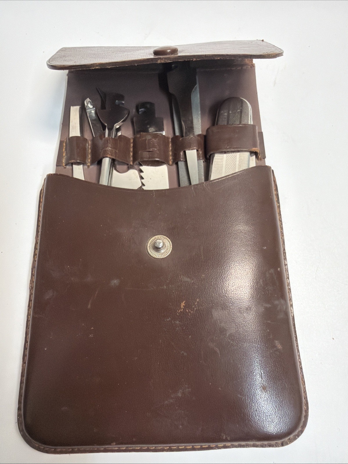 Vintage German Multi-Tool Kit Hoffritz Interchangeable Leather Case  7 piece
