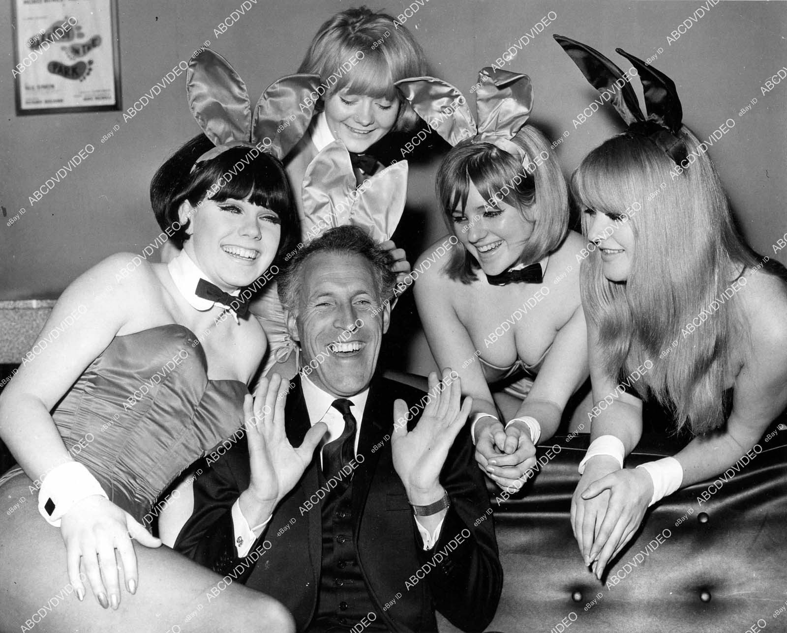 | 1966 music Bruce Forsyth w Playboy Bunnies for first London Playboy Club - crp