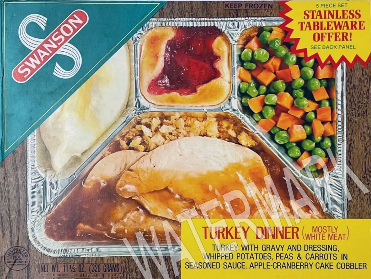 1970\'s SWANSON TURKEY DINNER TV dinner Cobbler Metal Fridge Magnet 3x4 7692