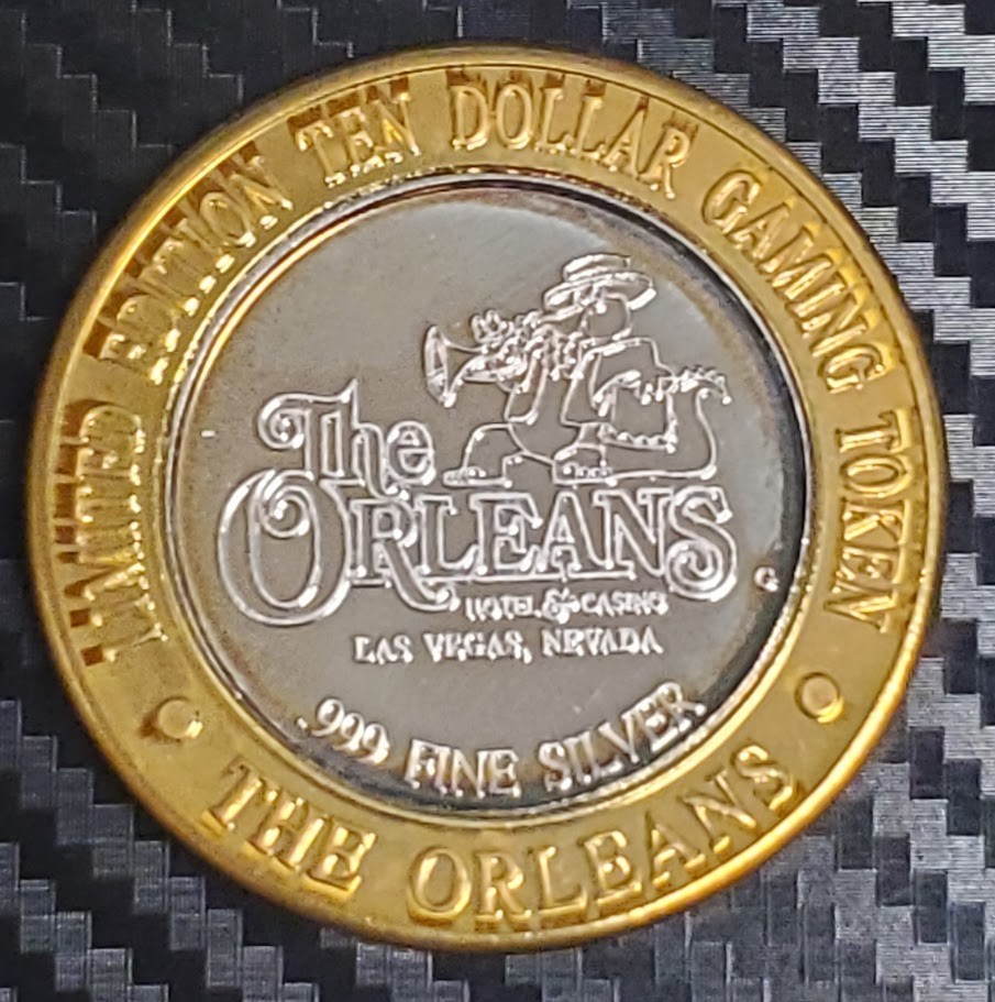 THE ORLEANS $10 GAMING TOKEN SILVER STRIKE GATOR