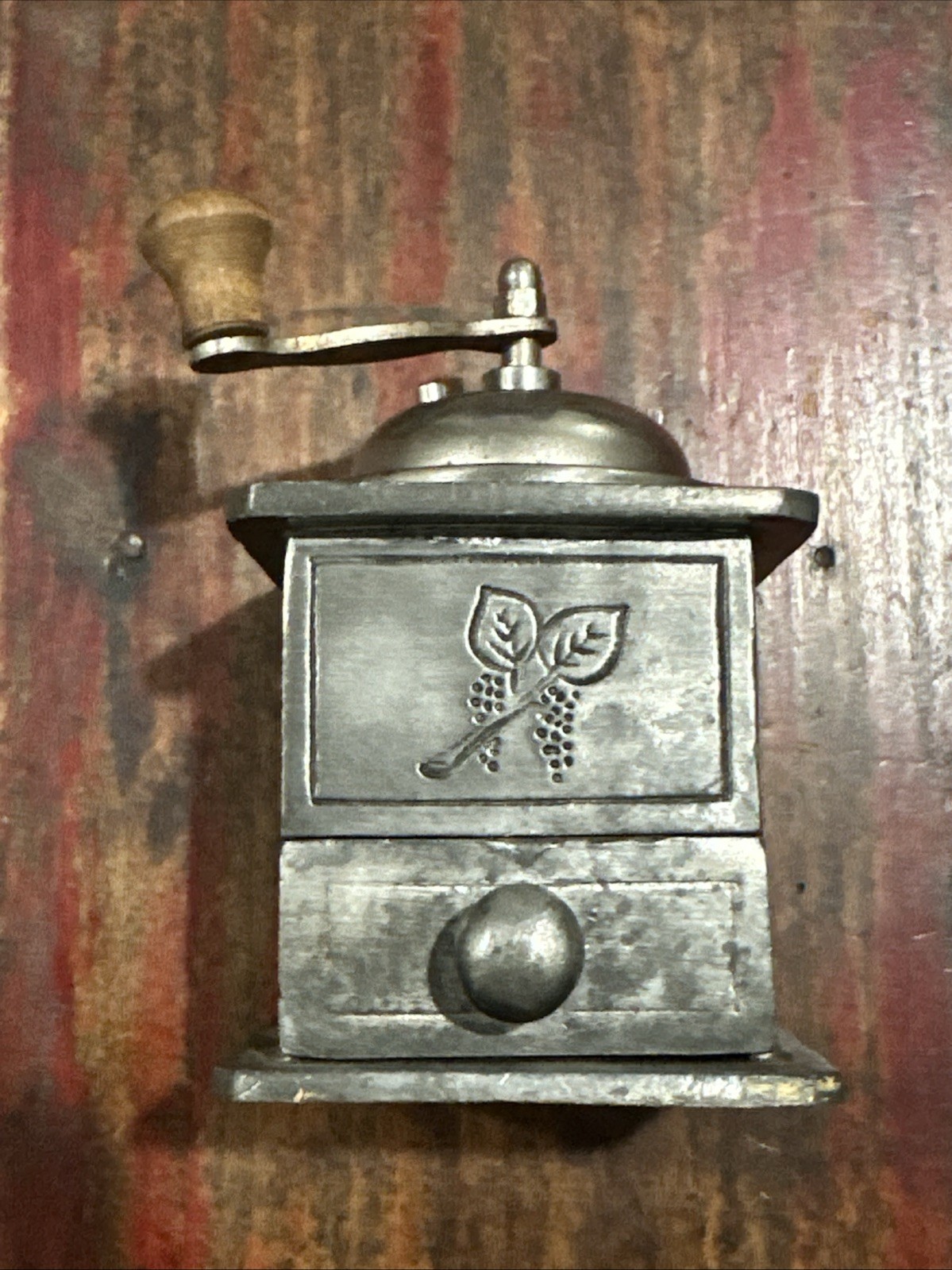 Vintage Les Etains de Fontenelle French Pewter Miniature Coffee Grinder Mill F