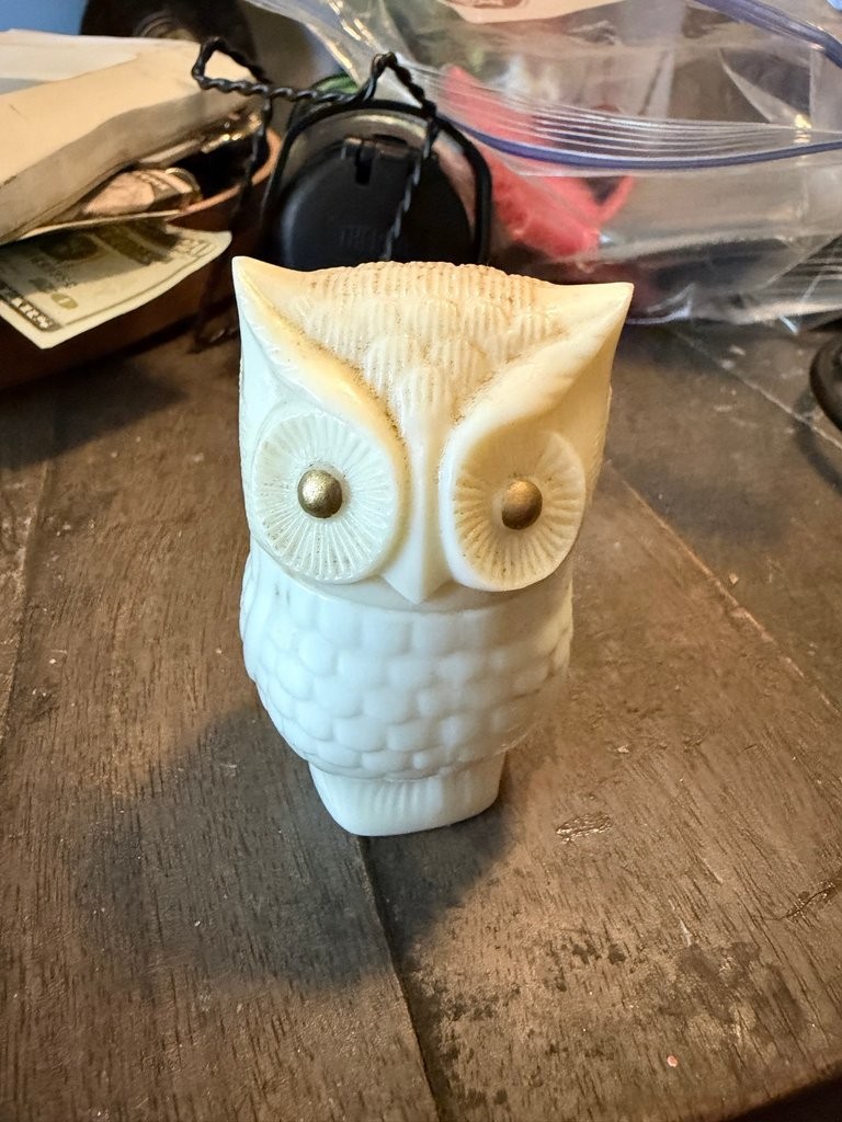 Vintage Avon Milk Glass Owl Figurine