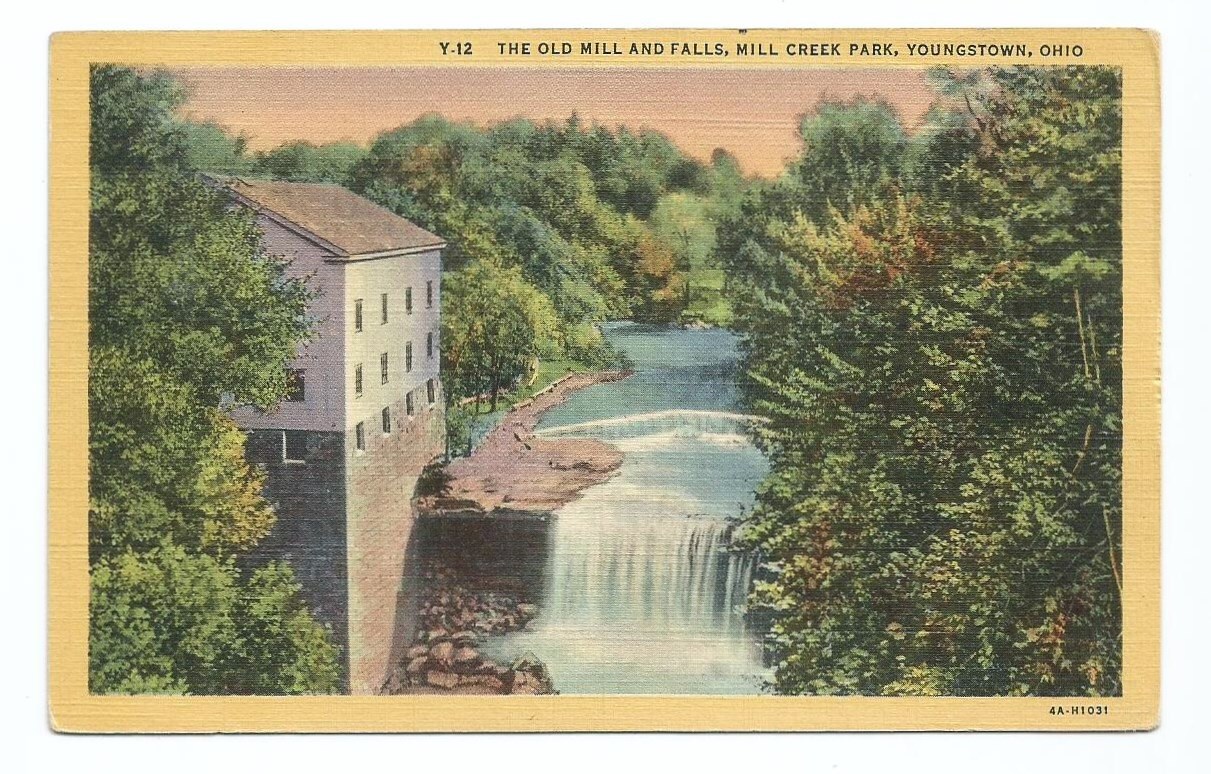 Youngstown OH Postcard Old Mill and Falls