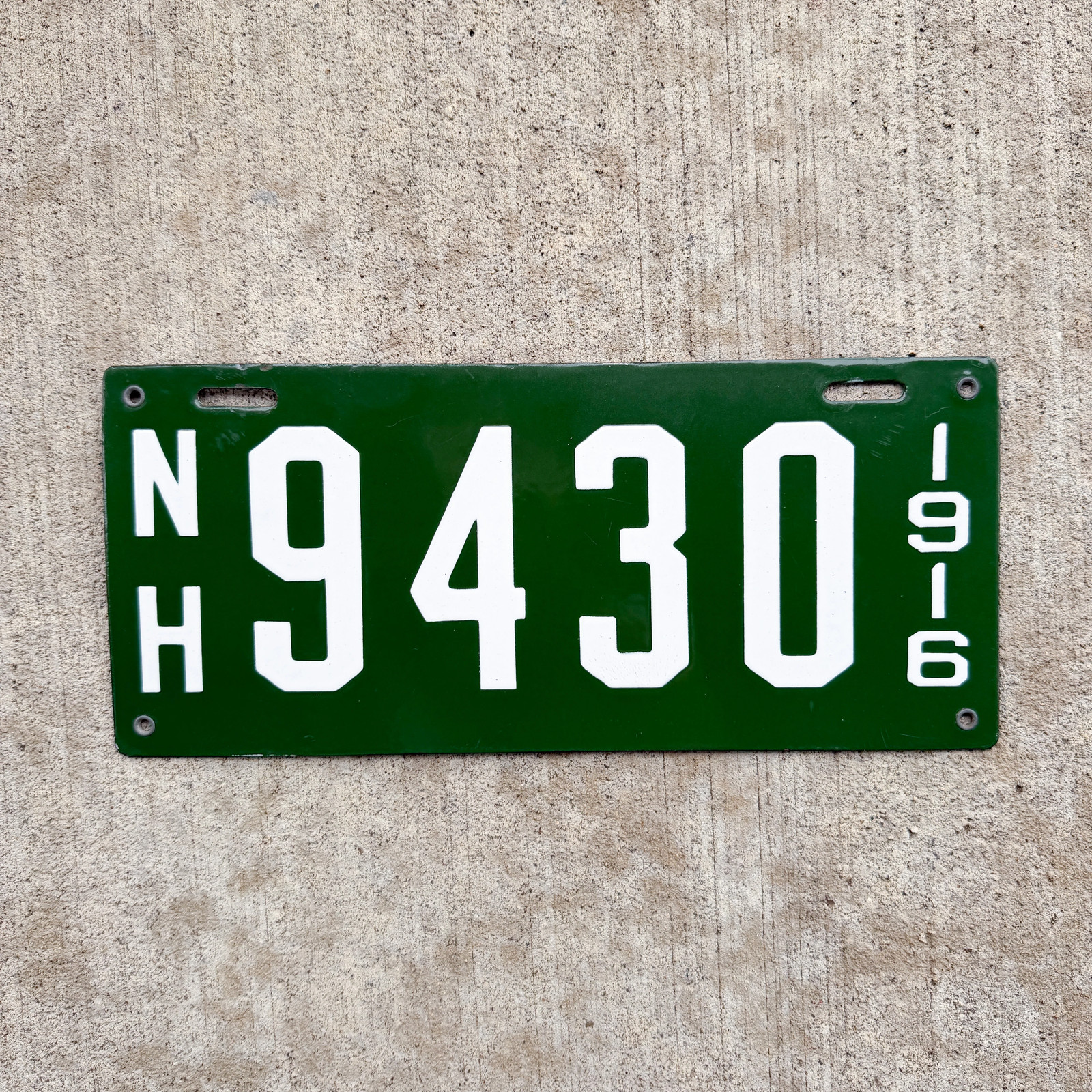 1916 New Hampshire Porcelain License Plate Vintage Auto Tag High Quality 9430