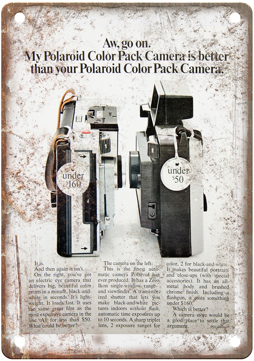 1967 Polaroid Vintage Film Camera Advertisement Retro Look Metal Sign C1574 1967 Polaroid Vintage Film Camera Advertisement Retro Look Metal Sign C1574
