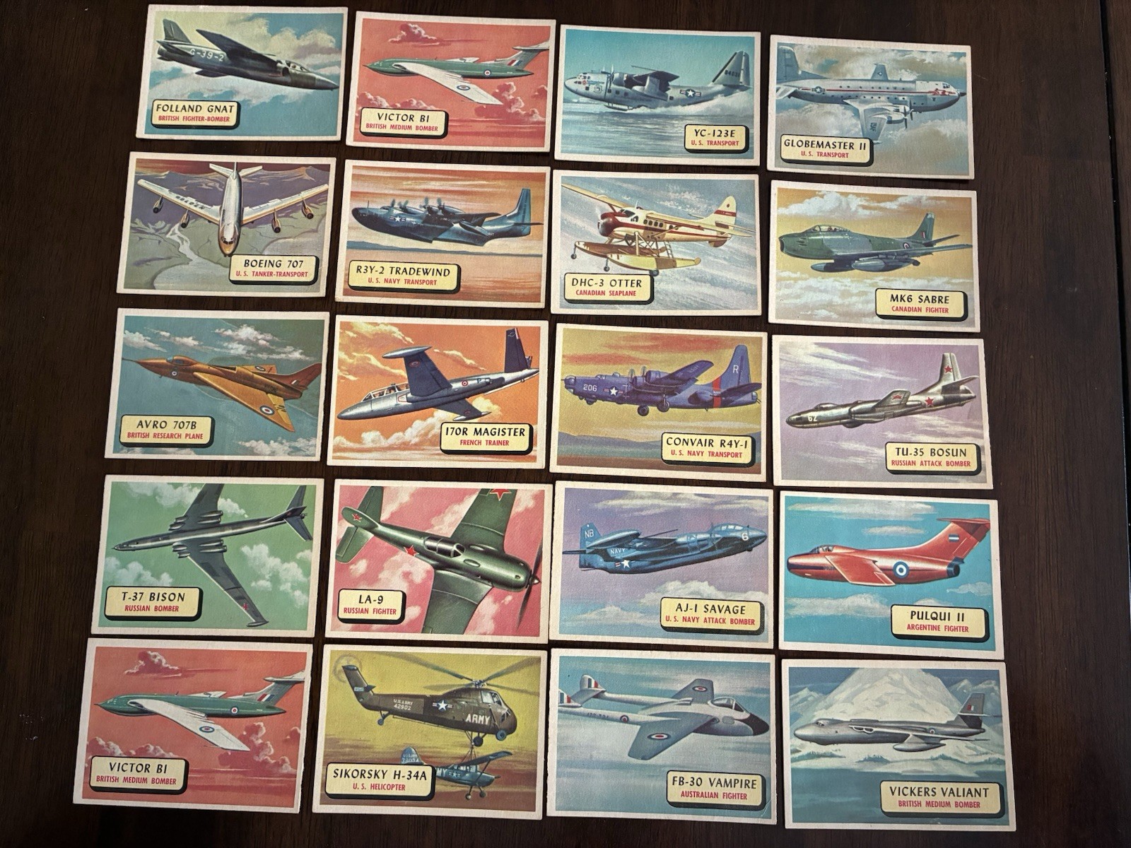 (45) 1957 Topps Airplane Blue Back Cards Lot Clean