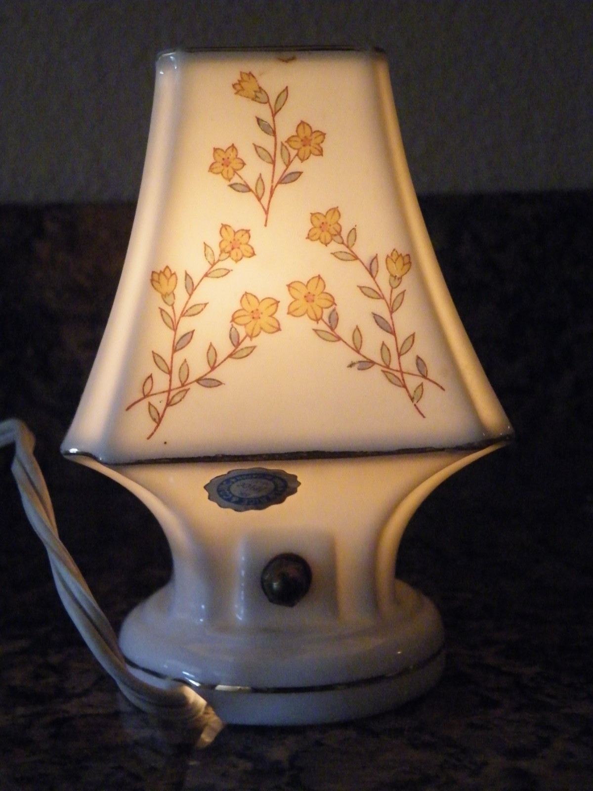Vintage I. W. IRICE Porcelain NIGHT LIGHT Fragrance LAMP Flower Sprays JAPAN