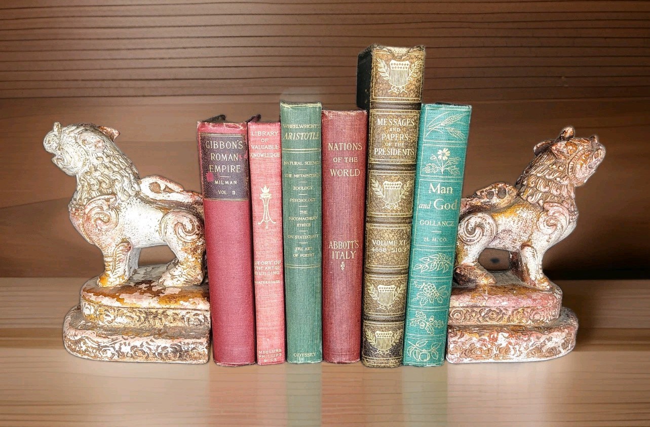 Vintage Jaru Of California Guardian Lion (Foo Dog) Bookends Attributed 1970s...