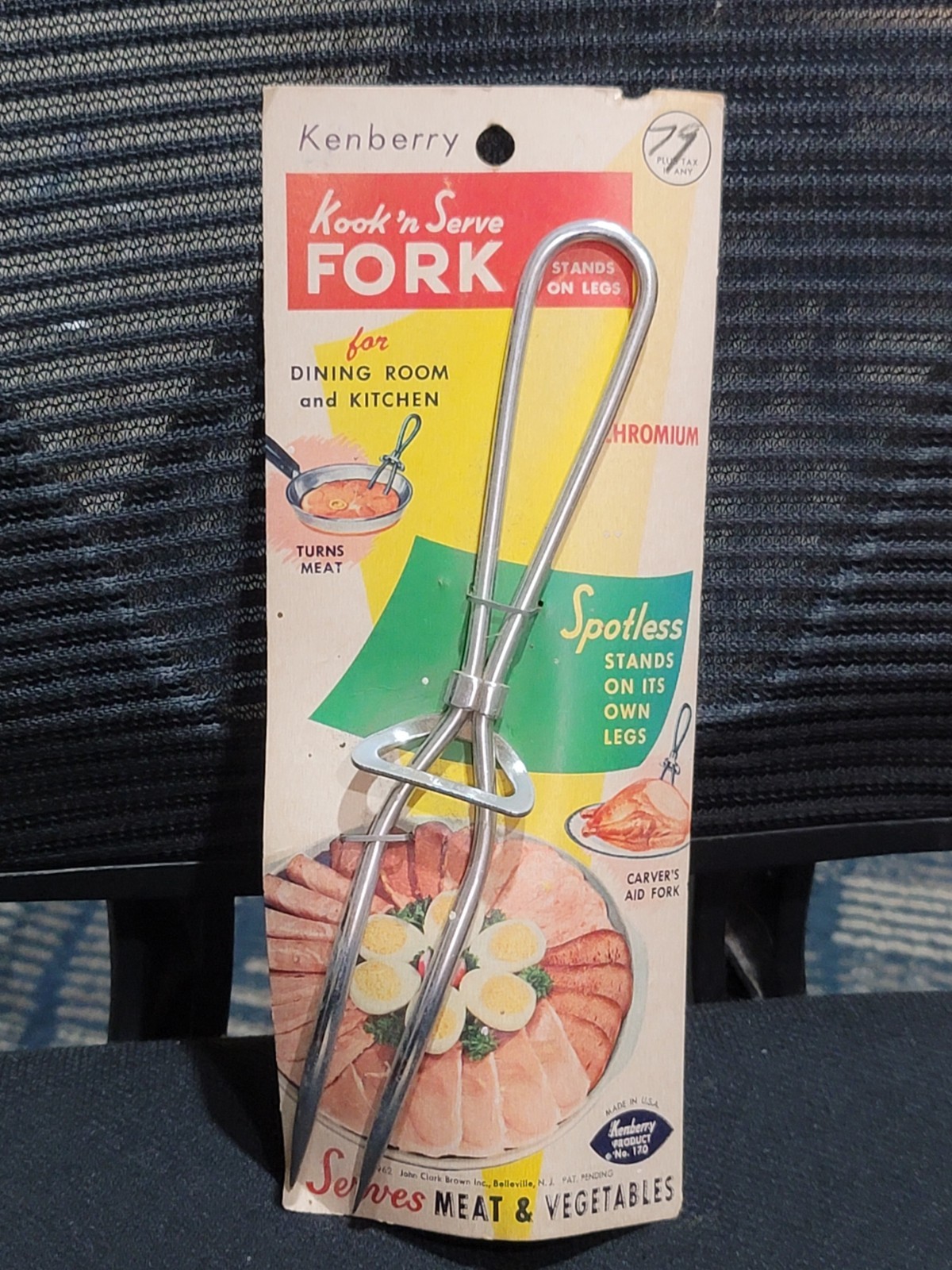 Vintage Chromium Kenberry Kook N Serve Meat Vegetable Fork