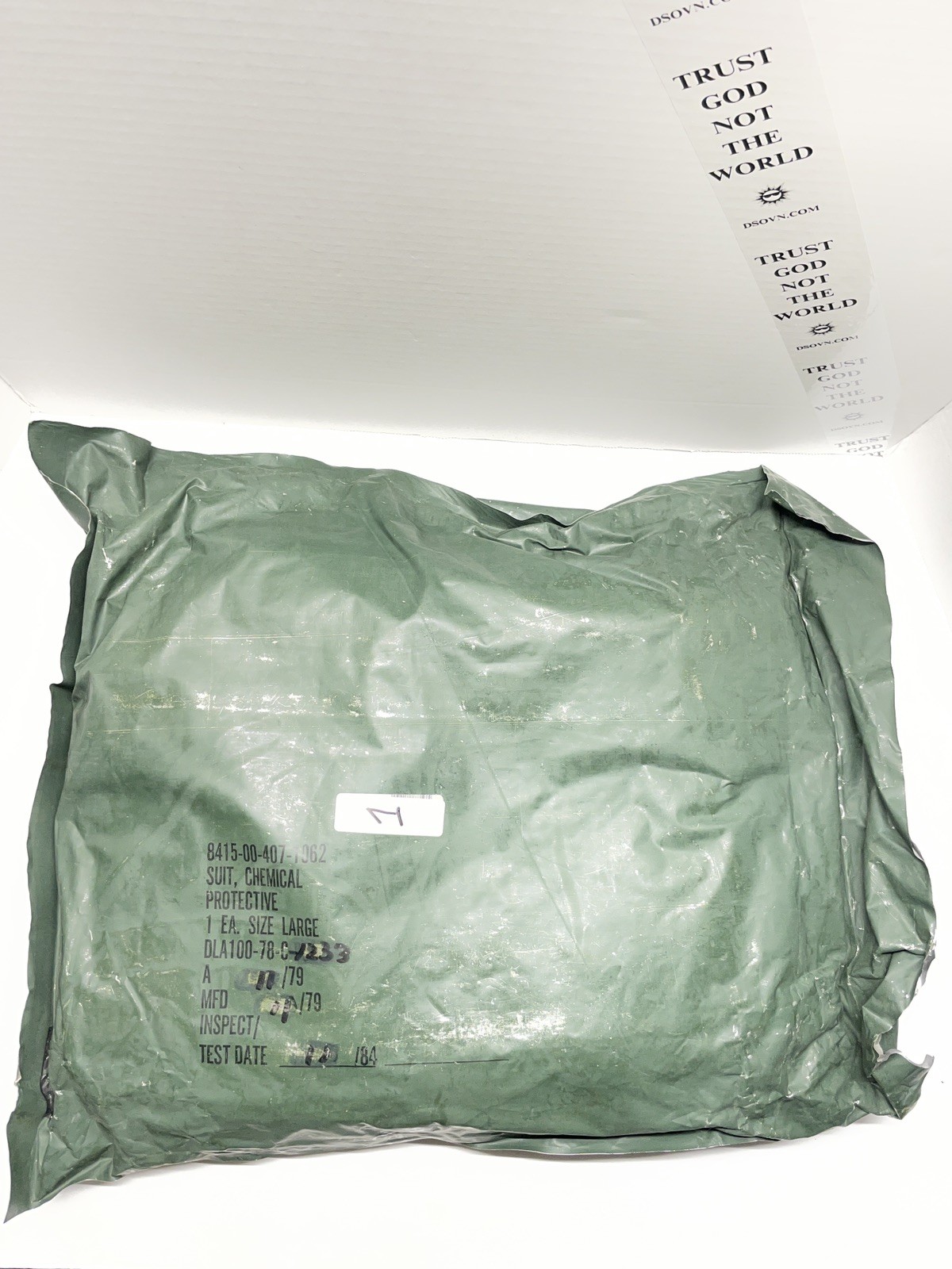 Vintage 1979 USGI Chemical Protective Suit Large NSN 8415-00-407-1062 Sealed #1
