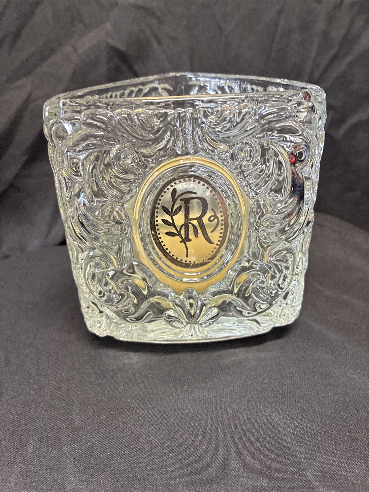 VTG 1970's Crystal Collection Avon Triangle Shape, Heavy, Embossing, “R”monogram VTG 1970's Crystal Collection Avon Triangle Shape, Heavy, Embossing, “R”monogram