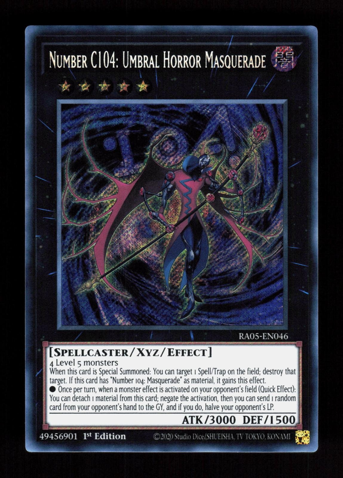 Yu-Gi-Oh Number C104: Umbral Horror Masquerade (Secret Rare) RA05-EN046 NM