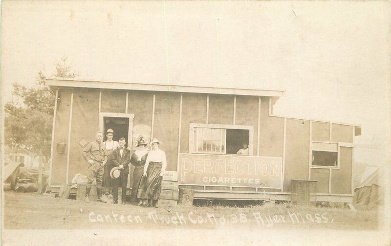Massachusetts Ayer Canteen Tuck Company C-1915 RPPC Photo Postcard 22-4548