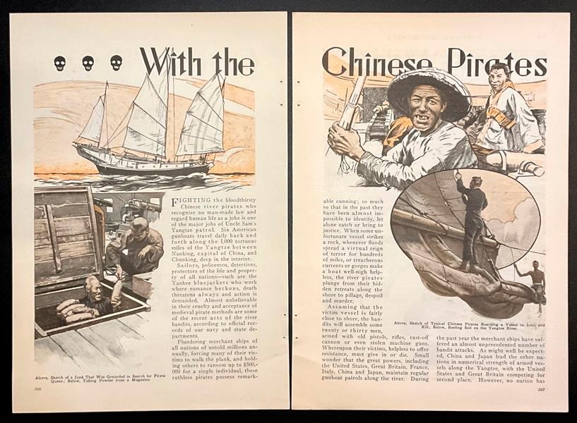 “With the Chinese Pirates” 1932 pictorial Yangtze River Patrol Chinese Rebels