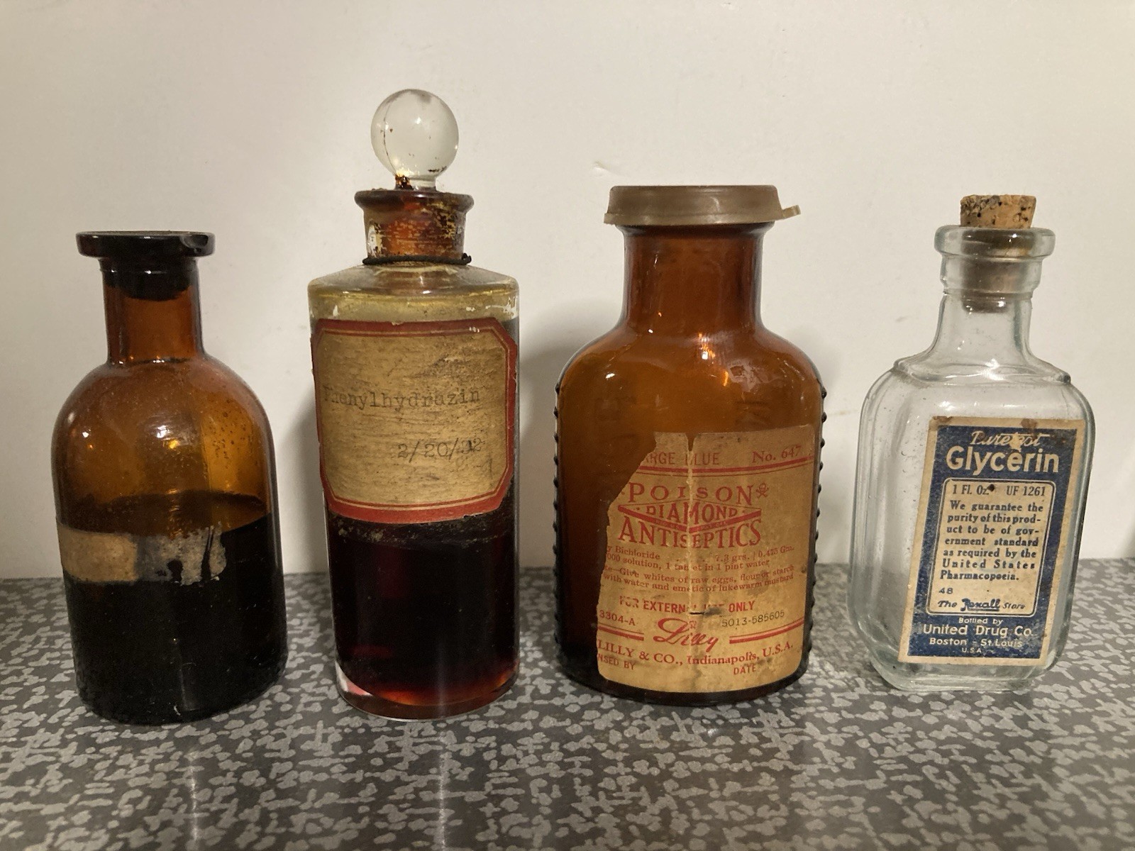 Vintage Medicine Bottle Lot Apothecary Pharmacy Cures With Original Paper Labels Vintage Medicine Bottle Lot Apothecary Pharmacy Cures With Original Paper Labels