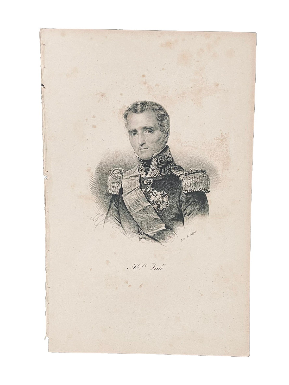 Napoleons General Sylvain Charles Valee 19th Century Lithograph Napoleons General Sylvain Charles Valee 19th Century Lithograph
